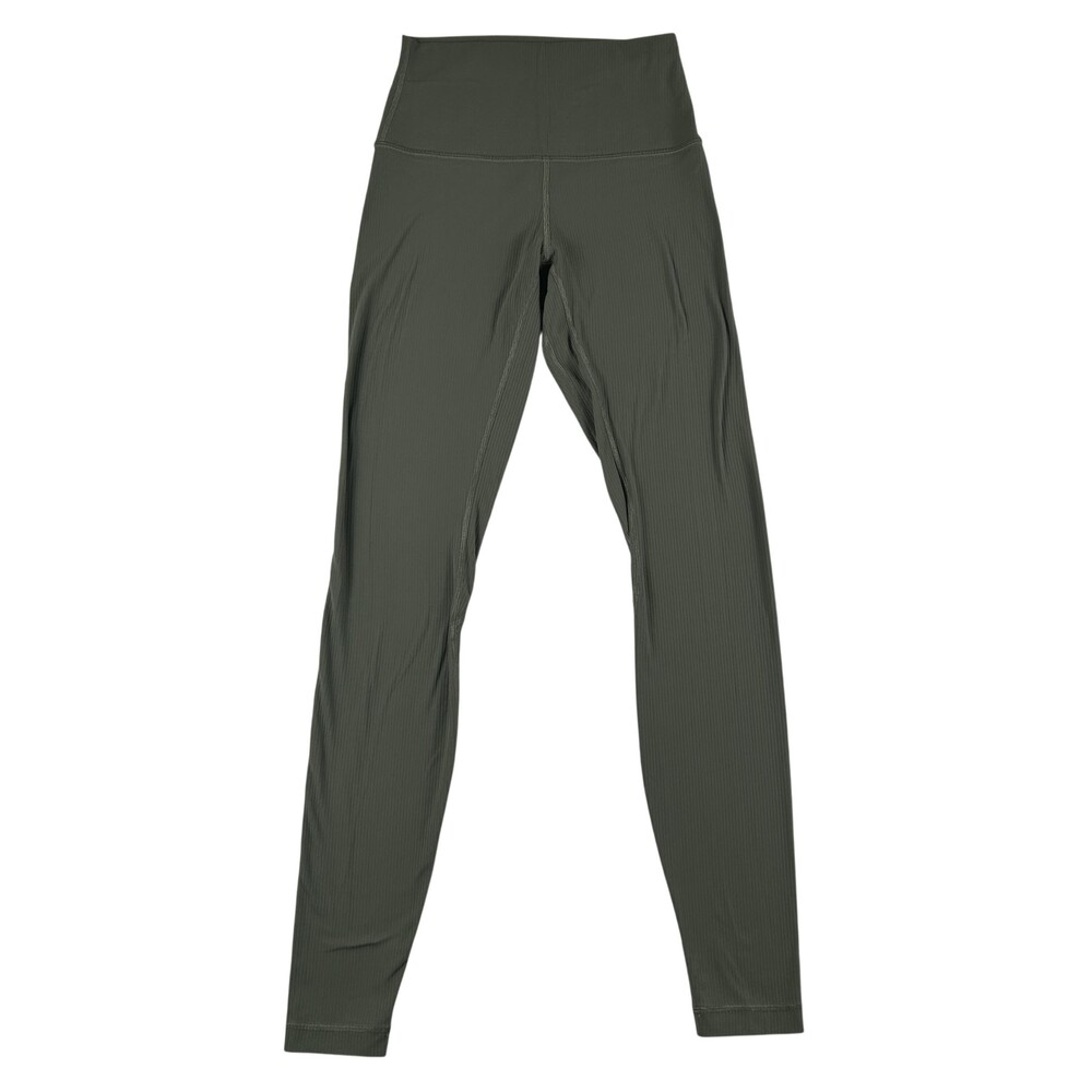 Lululemon Leggings Womens 4 Align High Rise Ribbed 28" Ankle Green Stretch